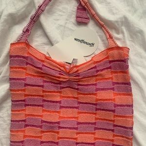 Gimaguas ete halter top size small orange and pink